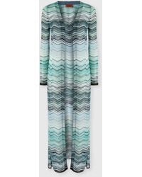 Missoni - Long Cardigan With A Chevron Pattern With Sequins - Lyst