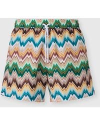 Missoni - Mid-Length Swim Shorts With Irregular Zig Zag Print - Lyst
