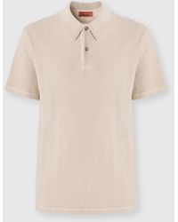 Missoni - Cotton And Viscose Polo Shirt With Tone-On-Tone Zigzag Motif - Lyst