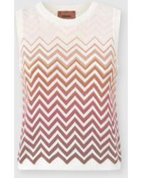Missoni - Chevron Dégradé Cotton And Viscose Sleeveless Top - Lyst