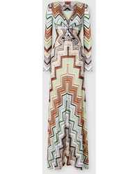 Missoni - Chevron Viscose And Cotton Gown - Lyst