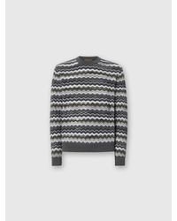 Missoni - Maglia Girocollo Con Motivo Zig Zag, Uomo, Grigio & Taglia - Lyst
