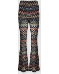 Missoni - Flare Viscose Lamé Trousers With Lace Motif - Lyst
