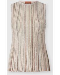 Missoni - Sleeveless Ribbed Top With Sequins - Lyst