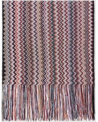 Missoni - Schal Aus Viskose Und Baumwolle Mit Zickzackmuster Und Fransen, Damen, Größe - Lyst