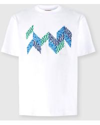 Missoni - Short Sleeve T-Shirt With Flame Zigzag Insert And Logo - Lyst