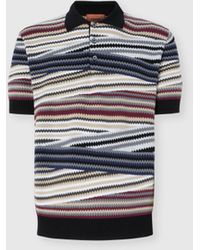 Missoni - Short Sleeve Polo With Buttons And Striped Zigzag Pattern - Lyst