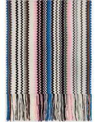 Missoni - Zig Zag Wool-Blend Scarf With Fringes - Lyst