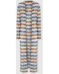 Missoni - Long Viscose Lamé Cardigan With Lace Motif - Lyst