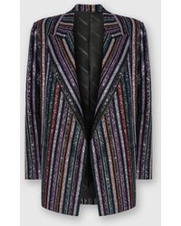 Missoni - Single-Breasted Blazer With Herringbone Stripe Knit - Lyst