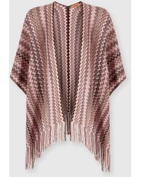 Missoni - Zigzag Viscose-Blend Poncho With Fringes - Lyst