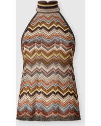 Missoni - Halterneck Top With Striped Chevron Motif - Lyst