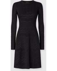 Missoni - Long Sleeve Short Dress With Chevron Pattern - Lyst