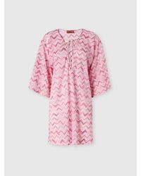 Missoni - Short Viscose-Blend Tulle Kaftan With Slub Zigzag - Lyst
