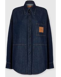 Missoni - Cotton Denim Overshirt With Logo Patch - Lyst