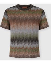 Missoni - Snake-Pattern Viscose Lamé Crewneck T-Shirt - Lyst