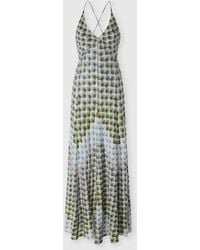 Missoni - Long Viscose Lamé Dress With Crossed Straps - Lyst