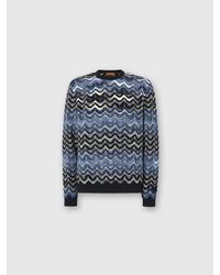 Missoni - Crew Neck Sweater With Geometric Zigzag Pattern - Lyst