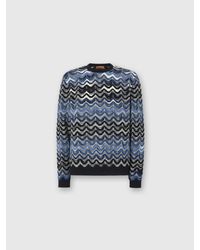 Missoni - Crew Neck Sweater With Geometric Zigzag Pattern - Lyst