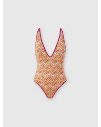 Missoni - Reversible One-Piece Swimsuit With Print And V-Neck - Lyst
