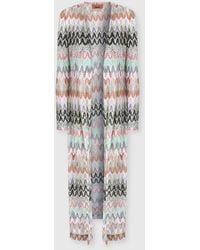 Missoni - Cotton And Viscose Lamé Long Cardigan With Lace Motif - Lyst