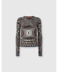 Missoni - Crew Neck Sweater With Flame Pattern - Lyst