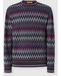 Missoni - Crew Neck Sweater With 3D Zigzag Pattern - Lyst