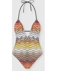 Missoni - One-Piece Swimsuit With Greek Motif - Lyst