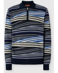 Missoni - Long Sleeve Polo With Zip And Striped Zigzag Pattern - Lyst