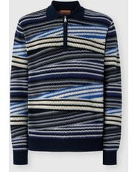Missoni - Long Sleeve Polo With Zip And Striped Zigzag Pattern - Lyst