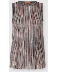 Missoni - Ribbed Mixed Viscose Sleeveless Top With Sequins - Lyst