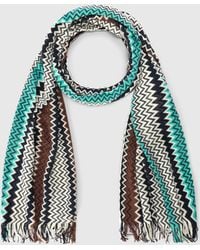 Missoni - Cotton Zigzag Scarf With Fringes - Lyst