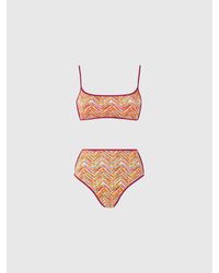 Missoni - Bikini Reversibile Con Stampa E Slip Alto, Donna, Taglia - Lyst