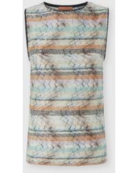 Missoni - Multi-Technique Mixed Viscose Lamé Sleeveless Top - Lyst