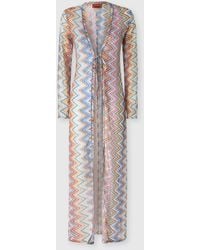Missoni - Long Zig Zag Fabric Cover-Up Cardigan - Lyst