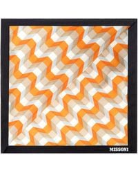 Missoni - Silk Scarf With Printed Logo - Lyst