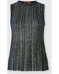 Missoni - Sleeveless Ribbed Top With Sequins - Lyst