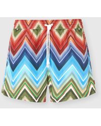 Missoni - Mid-Length Swim Shorts With Macro Zigzag Print - Lyst