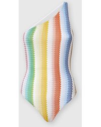 Missoni - One-Shoulder One-Piece Swimsuit With Dégradé Zigzag Pattern - Lyst