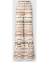 Missoni - Palazzo-Hose Aus Viskose Und Baumwolle Mit Lamé-Zickzack-Bund, Damen, Größe - Lyst