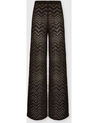 Missoni - Wide Fishnet Trousers With Zigzag Pattern And Sequins - Lyst