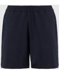 Missoni - Cotton Fleece Shorts With Knit Inserts - Lyst