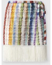 Missoni - Wrap Mini Skirt With Fringes - Lyst