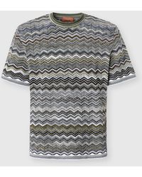 Missoni - Cotton Knit T-Shirt With Chevron Pattern - Lyst