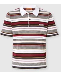 Missoni - Striped Cotton Polo Shirt With Embroidered Logo Lettering - Lyst