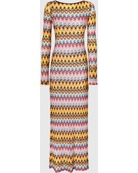Missoni - Langes Kleid Aus Lamé-Viskose-Spitze Mit Offenem Rücken, Damen, Größe - Lyst