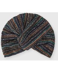 Missoni - Ribbed Lamé Viscose Turban With Sequins - Lyst