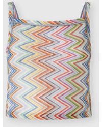 Missoni - Zig Zag Tulle Tank Top With Back Cut-Out - Lyst