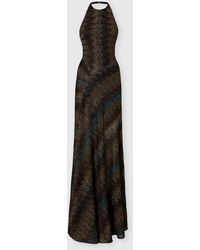 Missoni - Snake-Pattern Viscose Lamé Gown With Halter Neck - Lyst