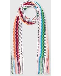 Missoni - Viscose Scarf With Fringes And Zigzag Motif - Lyst